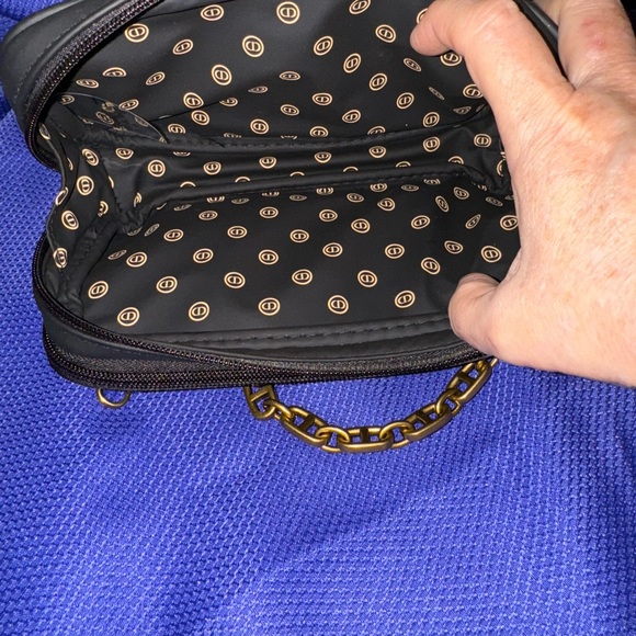 Dior Black Repurposed Makeup Bag With Gold CD Initials. - Picture 8 of 10